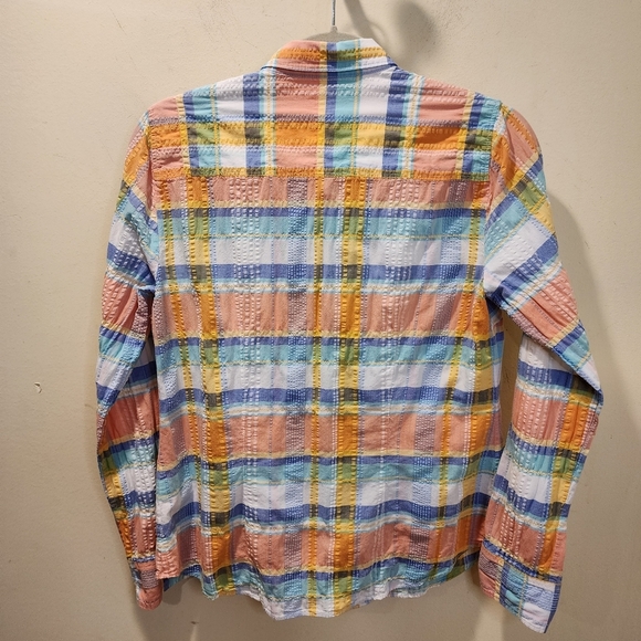 J. Crew The Perfect Shirt Multicolor Plaid Long Sleeves Womens Shirt Size M - Picture 5 of 9